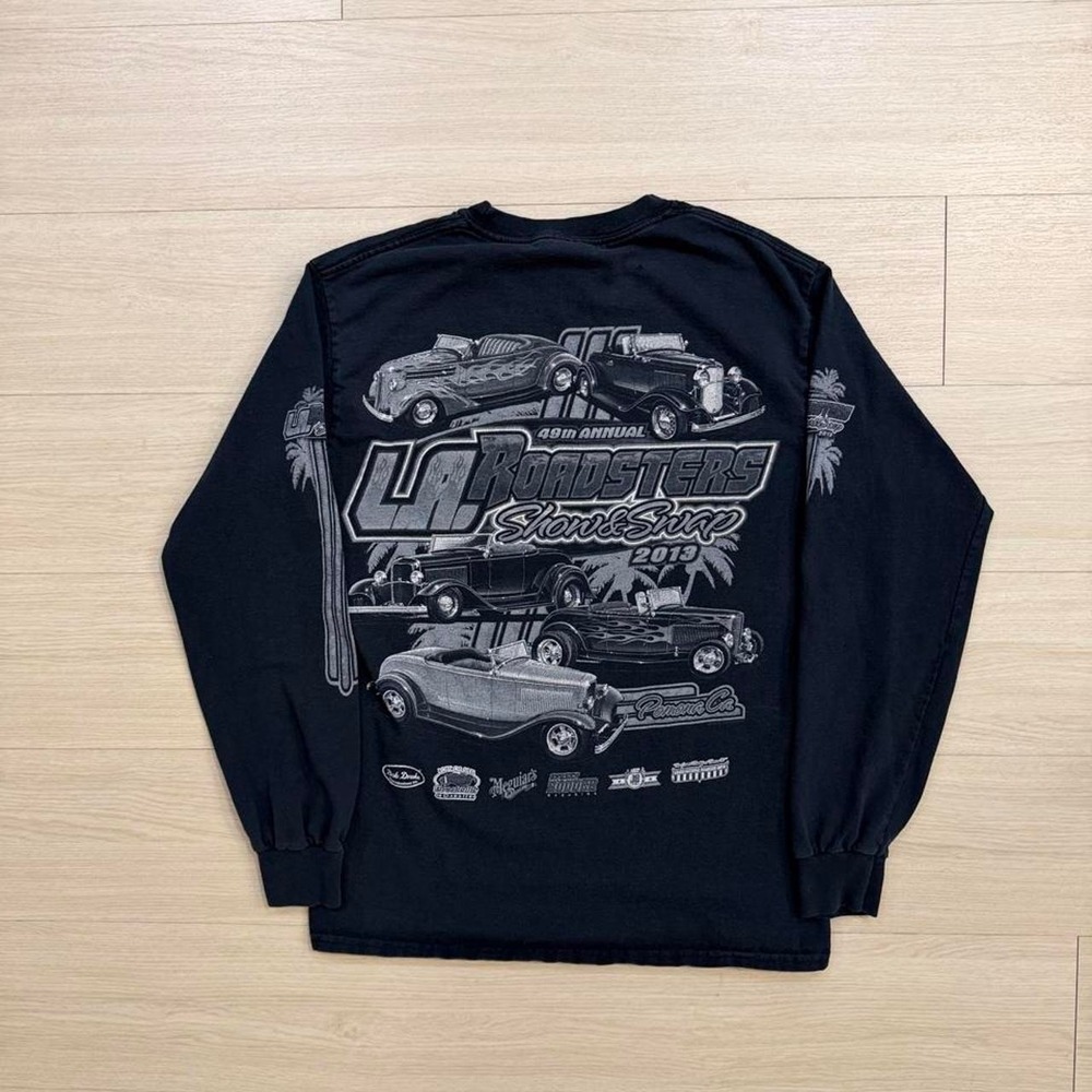 2019 LA Roadsters Show & Shine Black Long Sleeve Shirt Mens Size Small Cars